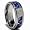 8MM Men's Tungsten Carbide Ring W/ Blue Carbon Fiber Inaly and CZ size 7