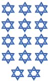 Jewish Cakes, Cupcakes, Cookies - Star Of David Shaped Edible Hard Sugar Decorations (14 pcs)