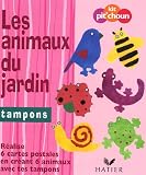 Les animaux du jardin : Tampons ; r�alise 6 cartes postales en cr�ant 6 animaux avec tes tampons