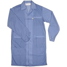 Desco 73606 Polyester Smock Statshield Labcoat with Snaps, 41" Length, 3X-Large, Blue