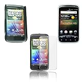 SKQUE Black Rubberized Case + Clear TPU Case and Clear Crystal Screen Prote ....
