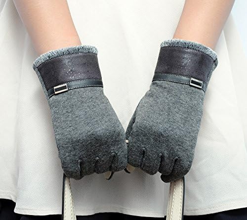 Yiqistore Womens Touch Screen Winter Warm Wrist Gloves Mittens (Gray)