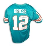 Autographed Bob Griese Miami Dolphins Teal Throwback Jersey Inscribed HOF 90