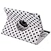HDE iPad 2 iPad 3 iPad 4 Rotating Case 360 Degree Magnetic Cover Stand for 2nd 3rd 4th Generation iPad (Black & White Polka Dot)
