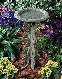 Pedestal Butterfly Birdbath Weathered Limestone