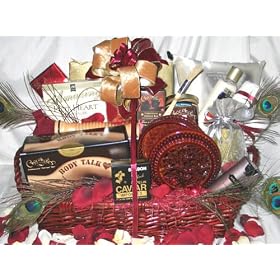 Dangerous Beauty Romantic Gift Basket with Free Personalized Greeting Card