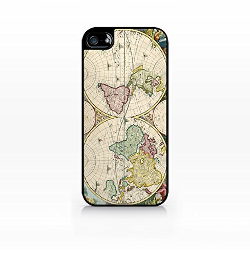 Vintage map, antique-iphone 4 case, iphone 4s case, Hard Plasic, Black case AID-IP4-049 BLACK