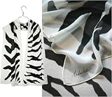 ULRIKE Oblong Chiffon Silk Scarf - Markings from bold to fine from the full-length pattern of a fantasy cat.