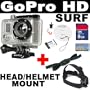 GoPro HD Surf HERO High-Definition Waterproof Digital Camera + GoPro Head Strap Mount + GoPro Vented Helmet Strap + SD 8GB Memory Card