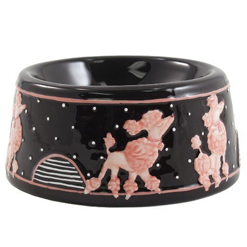 Retro Pink Poodle Dog Bowl
