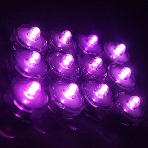 Kasit Plum-shaped LED Aquarium Waterproof Candle Lights Submersible Candles 12pcs/set (Pink)