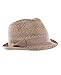 NYfashion101 Women's Solid Color Band Multicolor Weaved Trilby Fedora Hat