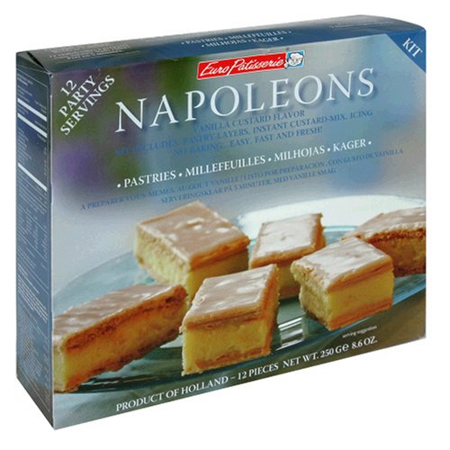 Euro Patisserie Napoleon Slices, Vanilla, 8.6-Ounce Boxes (Pack of 5)