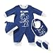 Peanuts "Be Happy" Boys Newborn 4 Piece Coverall Rompers Set