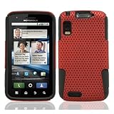 Red Black 2 in 1 Hybrid Rubber Plastic Skin Case Cover for Motorola Atrix 4 ....