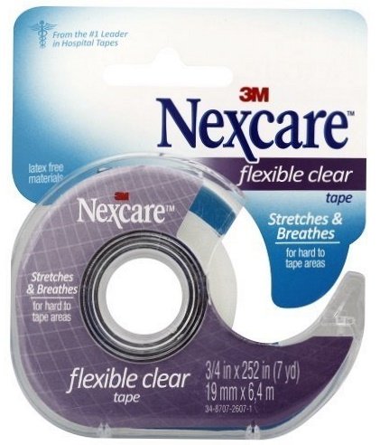 Nexcare Tape, Flexible Clear, 3/4 Inches X 252 Inches / 7 Yards (Pack of 6)