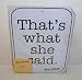 The Office Dunder Mifflin SIGN - THAT'S WHAT SHE SAID