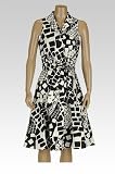 Petite Belted Geo Print Shirt Dress
