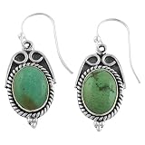 Natural Turquoise 925 Sterling Silver Dangle Earrings