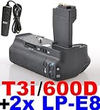Battery Grip for Canon EOS 550D 600D/Rebel T2i T3i Camera+2x Canon LP-E8 Co ....