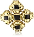 Antiquities Couture Maltese Onyx and Gold Brooch
