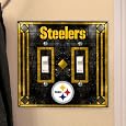 Pittsburgh Steelers - NFL Art Glass Double Switch Plate Cover