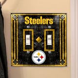 Pittsburgh Steelers - NFL Art Glass Double Switch Plate Cover