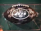 2011 NEW York Jets Team Signed Autographed Football with Football Case Comes with Coa & Matching Holograms Mark Sanchez,lt,holmes,