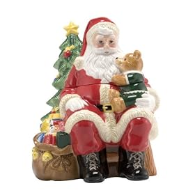 Nikko Ceramics Christmas 3D Santa Cookie Jar 11H by Nikko