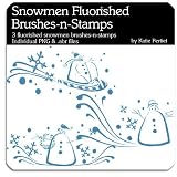 Photoshop Brushes - Snowmen Flourished Brushes and Stamps