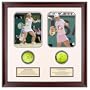 Kim Clijsters and Justine Henin Dual Autographed Tennis Ball Shadowbox