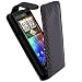 Black Carbon Fibre Flip Case Cover For The Htc Evo 3d Mobile
