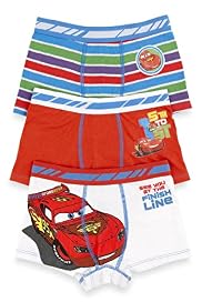 3 Pack Cotton Rich Disney Cars Trunks