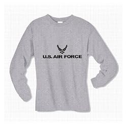 Air Force Long Sleeve T-Shirt - Authentic Military Style Physical Training T-Shirt in gray