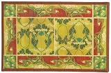 Laser Printed Split Bamboo Green Peony Placemat 18" x 12" Set / 6