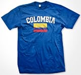 Colombia Flag International Soccer Tshirt Colombian Soccer Mens Tshirt Large Royal Blue