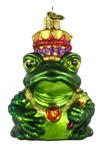 Old World ChristmasSea and Water Animals Glass Blown Ornaments for Christmas Tree Frog King