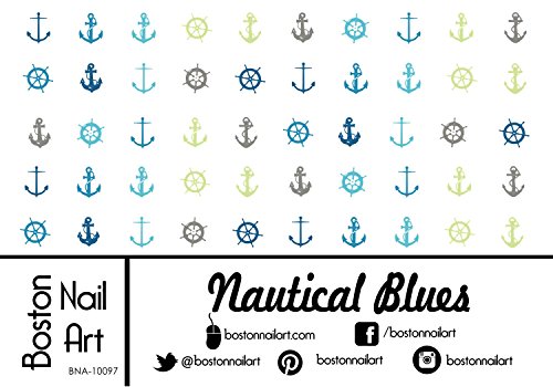 Nautical Blues Waterslide Nail Decals - 50pc