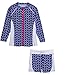 SwimZip Girls Long Sleeve Rash Guard Swim Shorts Set with UPF 50+