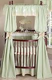 Green Dragonfly Dreams Round Crib Panel and Tie Back Set
