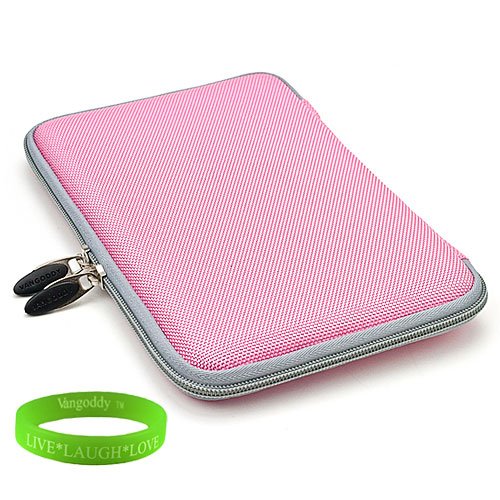 Amazon Kindle Fire Tablet (Wifi Only, Wifi + 3G) Baby Pink Snug Fit Hardshell Carrying Case + Vangoddy, Live*Laugh*Love wrist band!!!