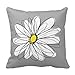 HLPPC Trendy Daisy With Gray and Yellow Polyester Pillow Case Cushion Cover Home Sofa Decorative 18 x 18 Inches