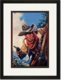 Black Framed/Matted Print 17x23, Western Story Magazine: On the Black Ridge