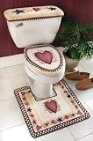 Country Star Bathroom Bath Mat And Toilet Cover by Collections Etc