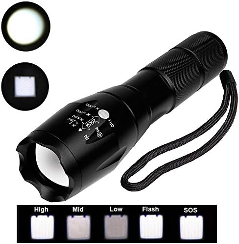 PARKSONYUAN Flashlight 18650 Torch Light CREE L2 Led waterproof ZOOM Light XM-L2 2300Lumens Lamp 3x AAA battery Flash led lighting SOS Torch Light for Hiking Camping Climbing