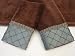 Sherry Kline Pleated Diamond Blue 3-piece Decorative Towel Set