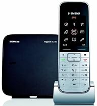 Siemens Gigaset SL785 Schnurloses DECT-Telefon mit Mobilteil mit Echtmetall-Rahmen und Anrufbeantworter metall / schwarz