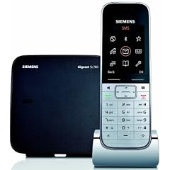 Siemens Gigaset SL785 Schnurloses DECT-Telefon mit Mobilteil mit Echtmetall-Rahmen und Anrufbeantworter metall / schwarz