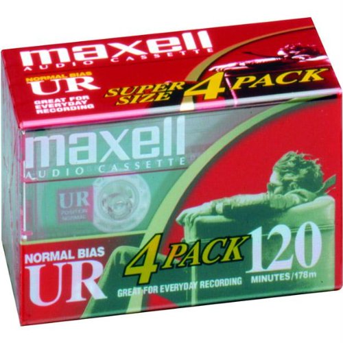 New Maxell Normal Bias Audiocassette Multi Pack 4 Pack 120 Minutes Personal Portable Cassette