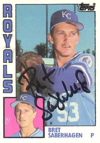Bret Saberhagen Autographed/Hand Signed 1984 Topps Card #104T - Kansas City Royals